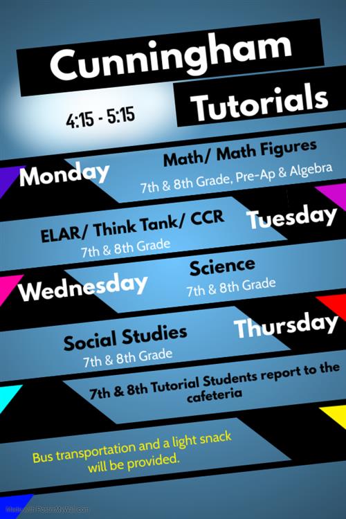 Tutorial Schedule